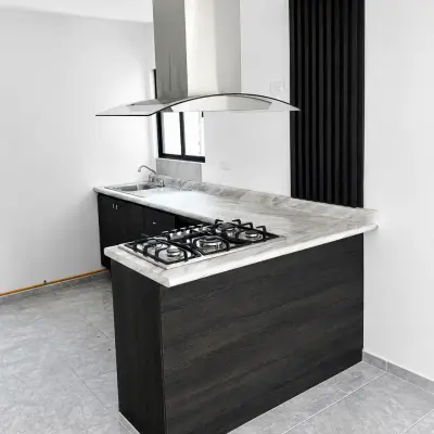 Cocina integral del departamento Corvina, así como se entrega cuando se incluye